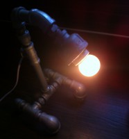 復古鐵管手創檯燈—工業風LOFT商業展示吸睛獨一無二---桌燈具書房閱讀燈露營燈